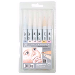 ZIG Clean Color Pensel Pen sett med 6 stk portrettfarger.