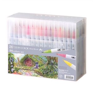 ZIG Clean Color Brush Pen sett med 90 stykker.