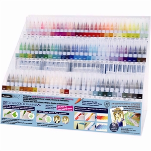 ZIG Clean Color Pensel Pen Display med 356 stykker