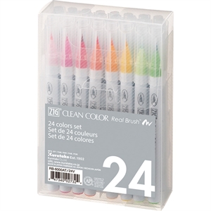 ZIG Clean Color Pensel Pennesett med 24 stykker