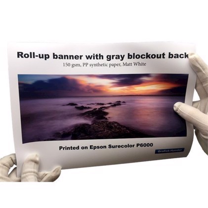 Roll-up banner med "Blocker"