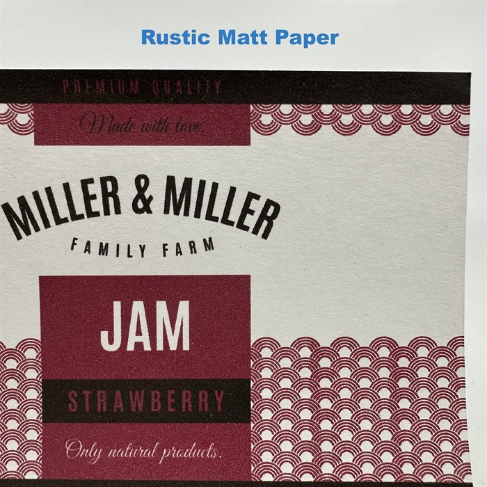 Rustikk Matt Papir (FSC) etikett test rull - 10 cm x 4 meter