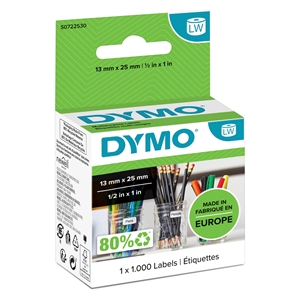 DymoLabel Multi 25 x 13 dobbel fjernbar hvit (100 stk.)