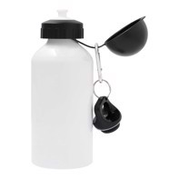 Aluminium Water Bottle 500 ml / 17oz - White With two tops