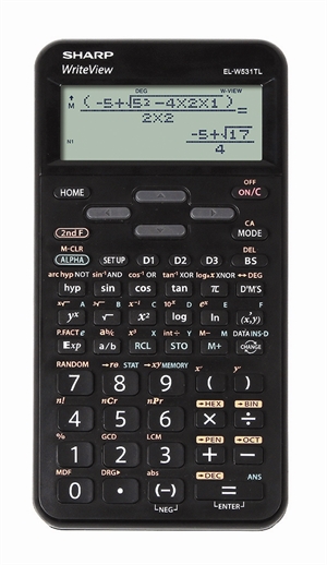 Sharp vitenskapelig kalkulator EL-W531TL, svart.