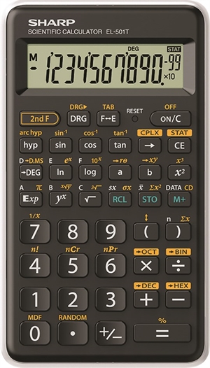 Sharp EL-501TBWH teknisk kalkulator, Svart/Hvit