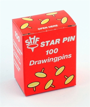Svenske tegnestifter Star Pin i blankt stål (100)