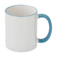 Sublimation Mug 11oz - Rim & handle Light Blue Dishwasher & Microwave Safe
