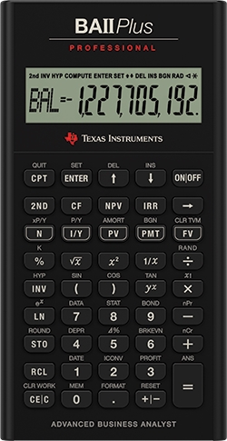 Texas Instruments BAII Plus Pro finansiell kalkulator britisk brukermanual