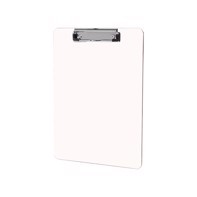 Unisub Clipboard with Flat Clip Gloss White Hardboard - 228,6 x 317,5 x 3,18 mm