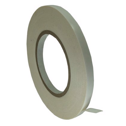 Dobbeltklebende tape med dekkstrimmel  - 6/12 mm x 50 meter