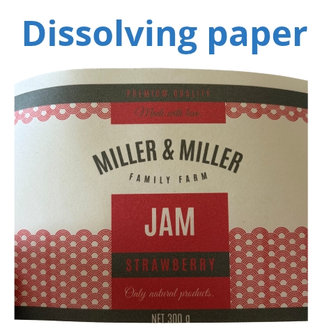 Oppløsende papirlabel testrull - 10 cm x 4 meter